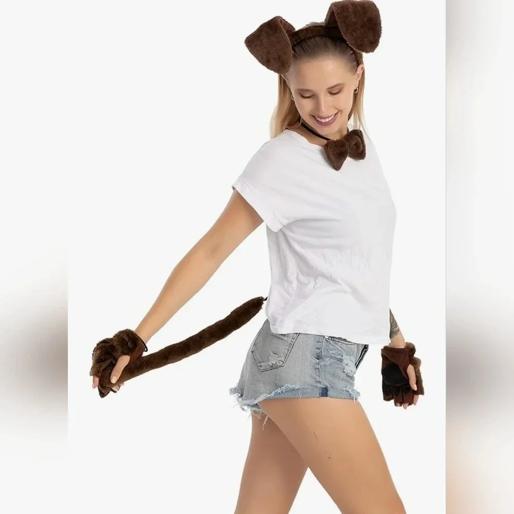 Dog Puppy Halloween Costume Ears Tail Paws Accessories